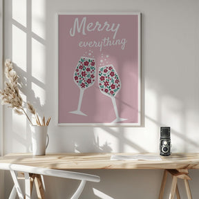 Merry Everything In Pink Poster - Corkframes.com