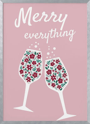 Merry Everything In Pink Poster - Corkframes.com