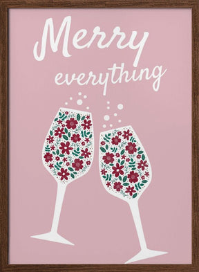 Merry Everything In Pink Poster - Corkframes.com