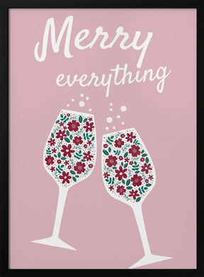 Merry Everything In Pink Poster - Corkframes.com