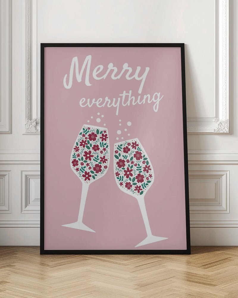 Merry Everything In Pink Poster - Corkframes.com