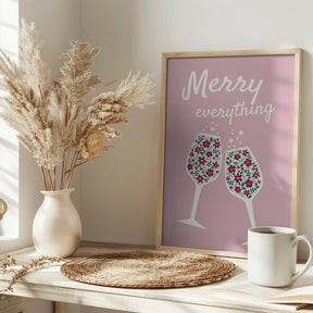 Merry Everything In Pink Poster - Corkframes.com