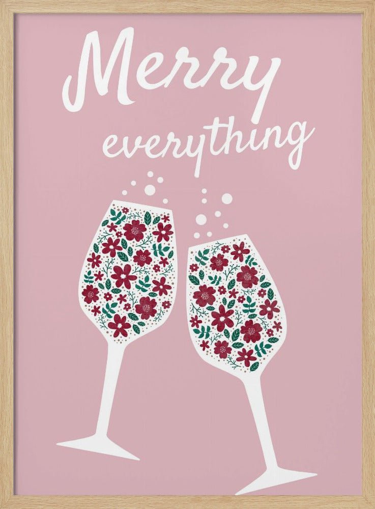 Merry Everything In Pink Poster - Corkframes.com