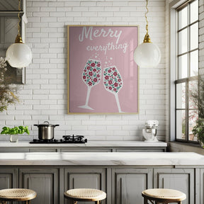 Merry Everything In Pink Poster - Corkframes.com