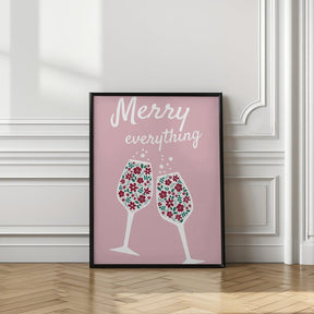 Merry Everything In Pink Poster - Corkframes.com