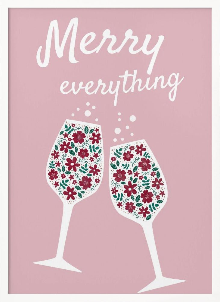 Merry Everything In Pink Poster - Corkframes.com