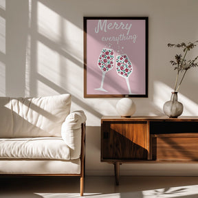 Merry Everything In Pink Poster - Corkframes.com