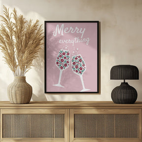 Merry Everything In Pink Poster - Corkframes.com