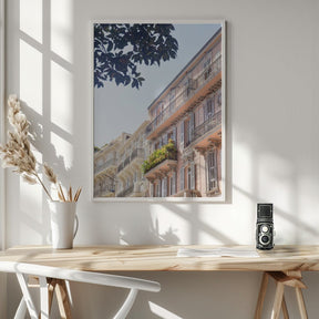 Monaco Pastel Building Poster - Corkframes.com