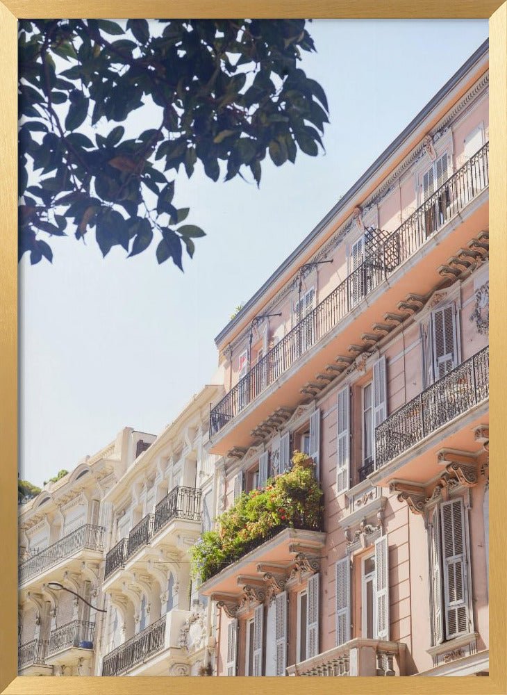 Monaco Pastel Building Poster - Corkframes.com