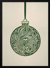 Olive Green Christmas Bauble Poster - Corkframes.com