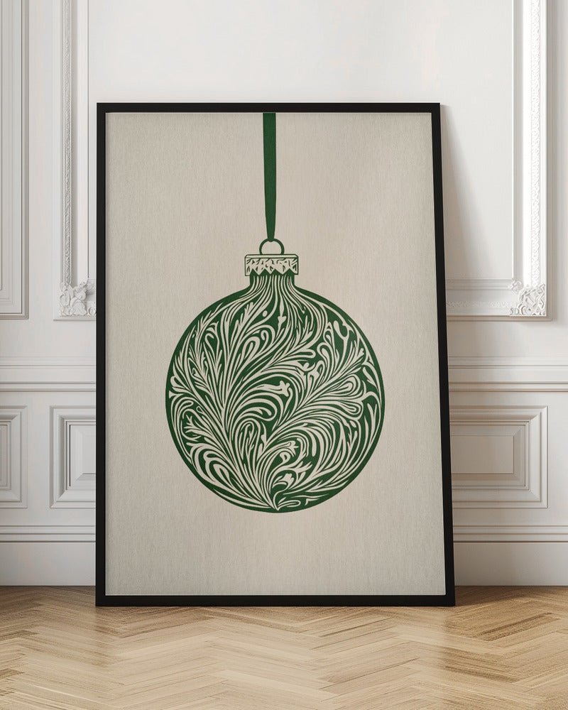 Olive Green Christmas Bauble Poster - Corkframes.com