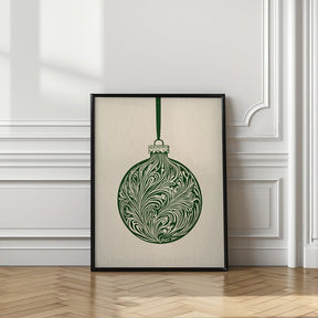 Olive Green Christmas Bauble Poster - Corkframes.com