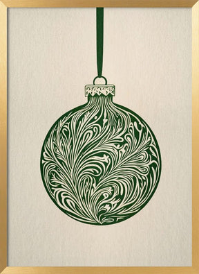 Olive Green Christmas Bauble Poster - Corkframes.com