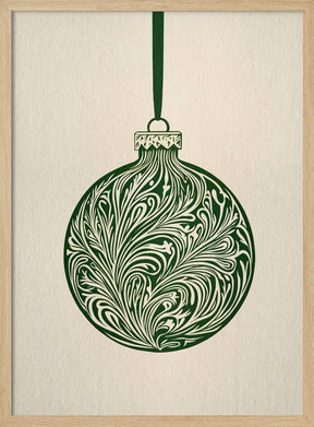 Olive Green Christmas Bauble Poster - Corkframes.com