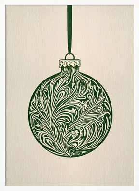 Olive Green Christmas Bauble Poster - Corkframes.com