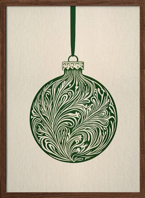 Olive Green Christmas Bauble Poster - Corkframes.com