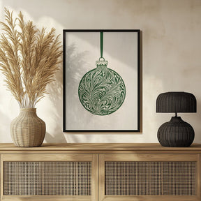 Olive Green Christmas Bauble Poster - Corkframes.com