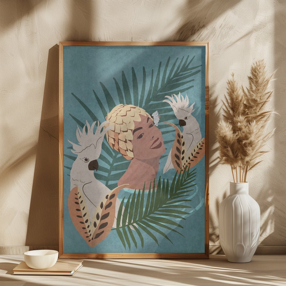 Parrot and Beauty Poster - Corkframes.com