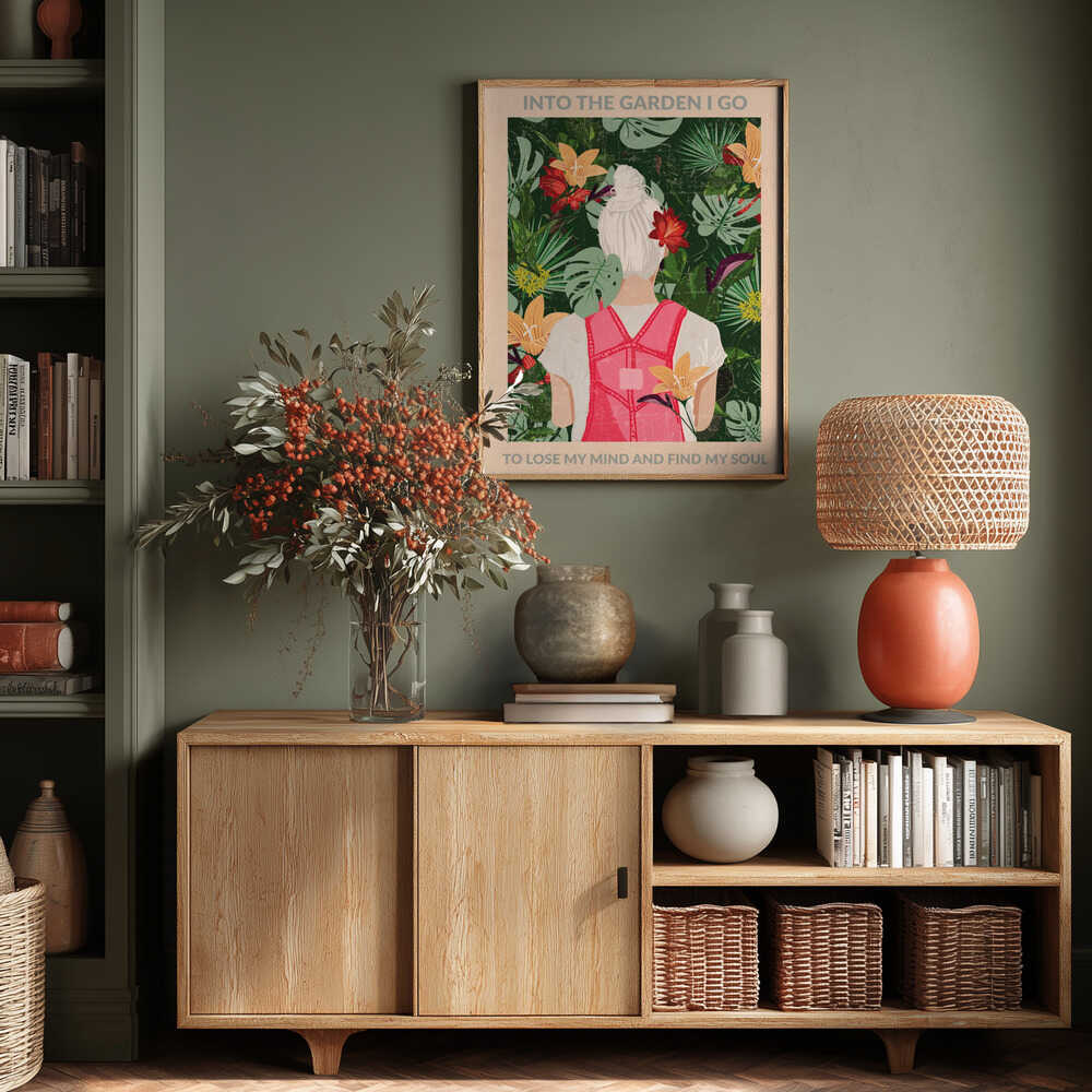 Into the Garden (grey) Poster