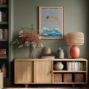 Into the Ocean (blue) Standard Wall Art Poster