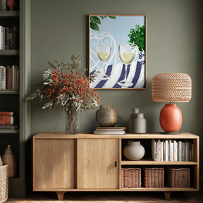 White wine under the tree Poster