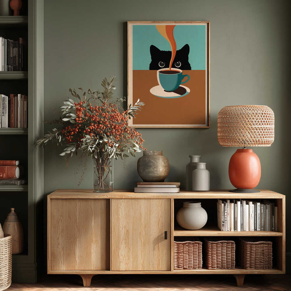 Cat &amp; Coffee Poster