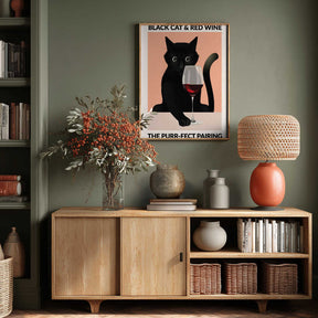 A4 Cat & Wine Purr Fect 01.png Poster