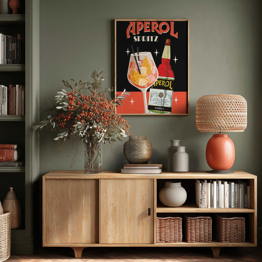 A4 Aperol Spritz 2 Black 01.png Poster
