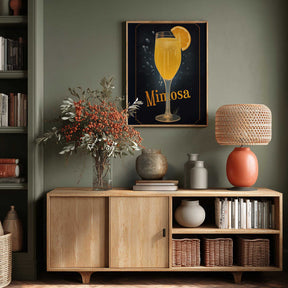 Vibrant Illustration Of A Mimosa Cocktail Poster