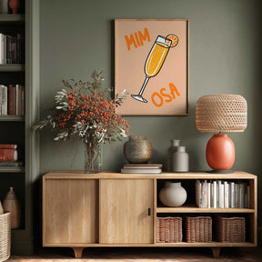 Illustration Of A Mimosa Cocktail Poster