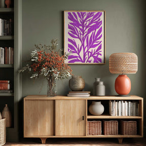The Tree Branch with Purple Leaves Poster