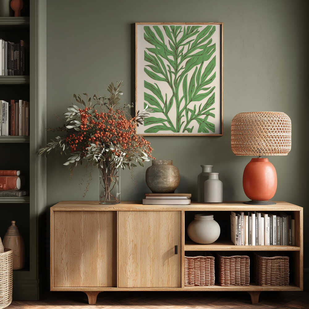 The Tree Branch with Green Leaves Poster