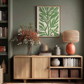 The Tree Branch with Green Leaves Poster