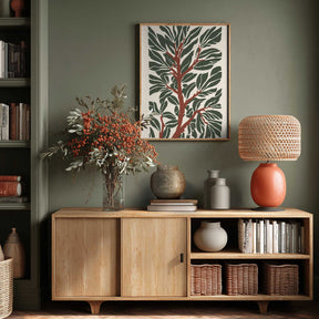 The Tree Branch with Green Leaves Poster