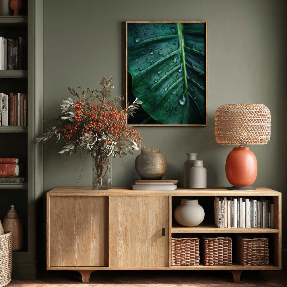 Rain Kissed Leaf Poster