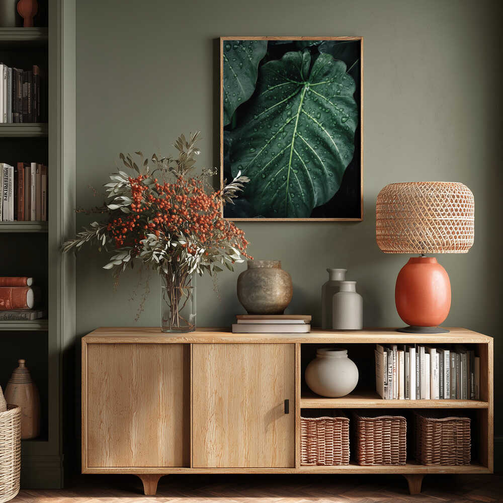 Rain Kissed Leaves Poster