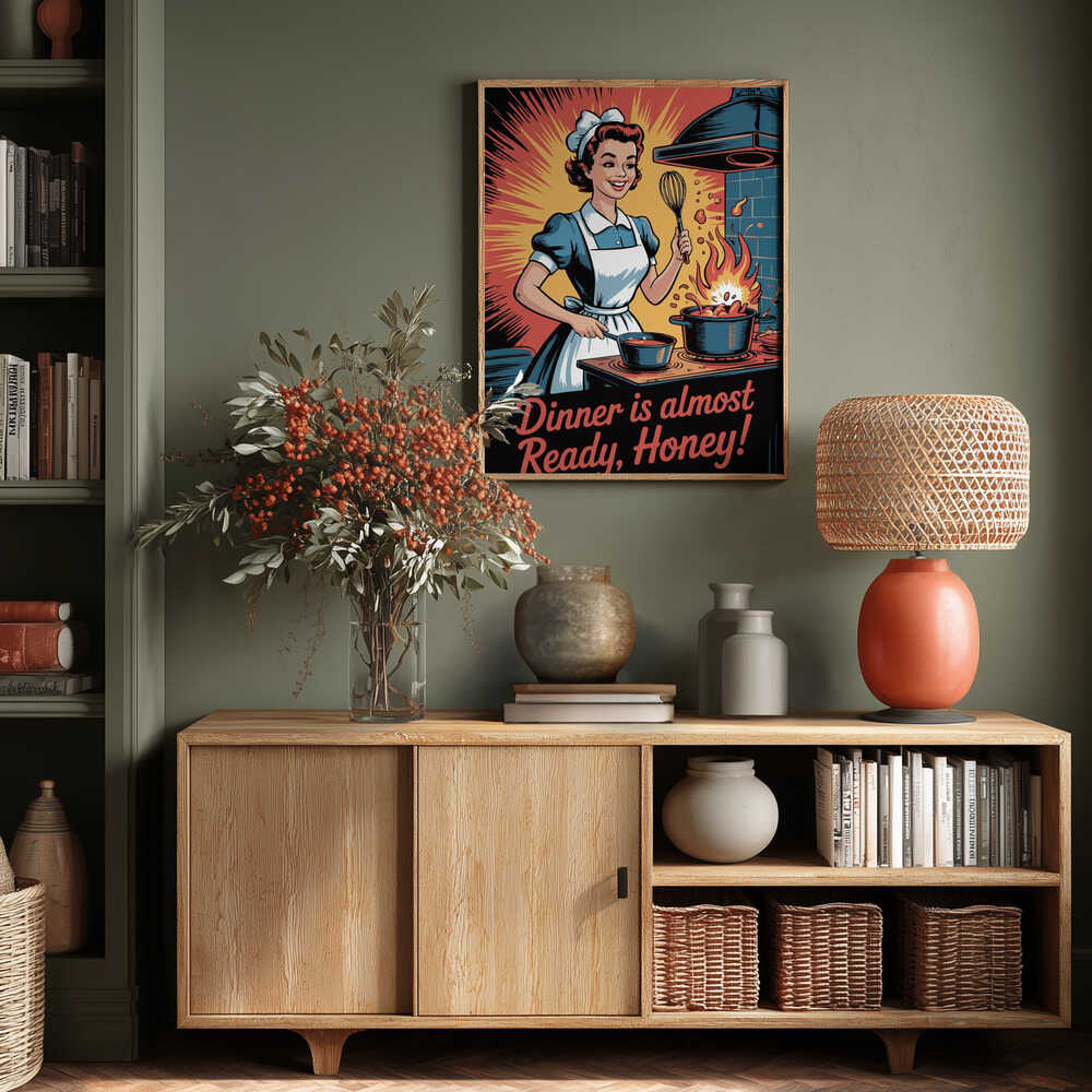 Retro Kitchen Whirl Poster