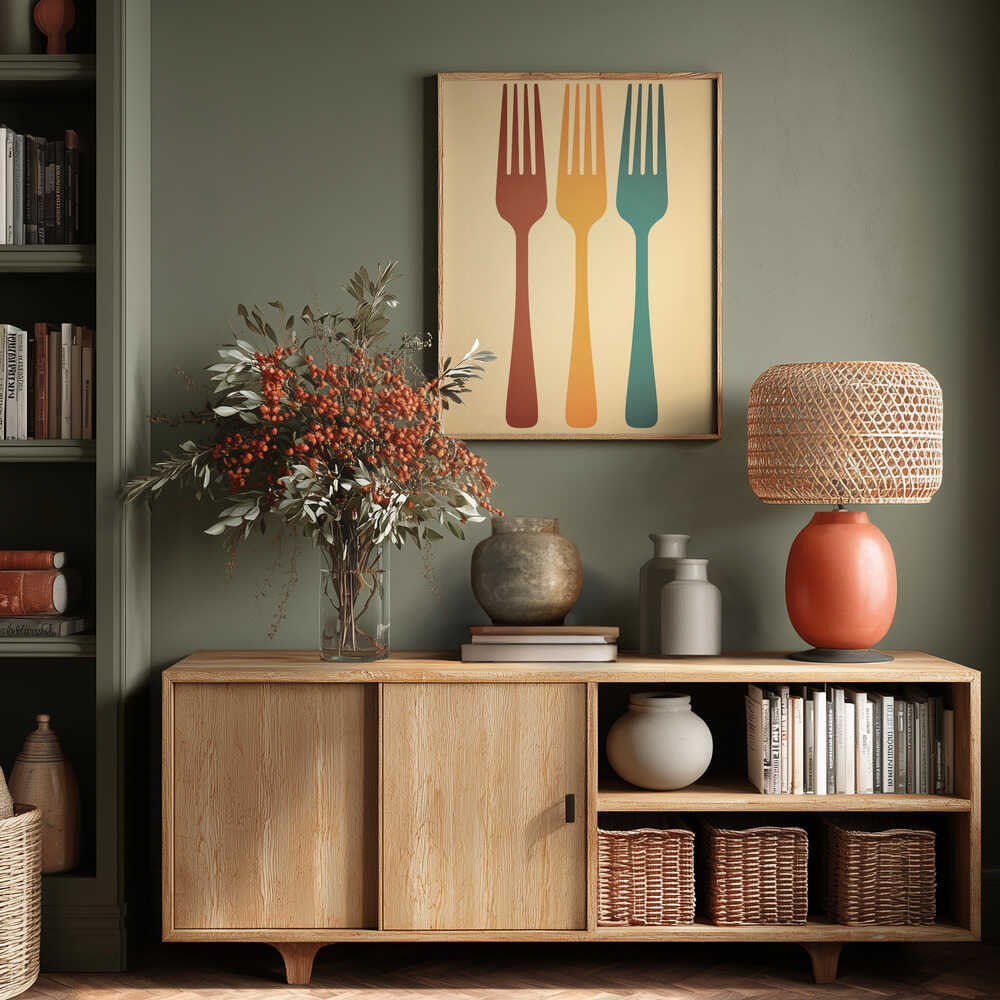 Colorful Fork Trio Poster