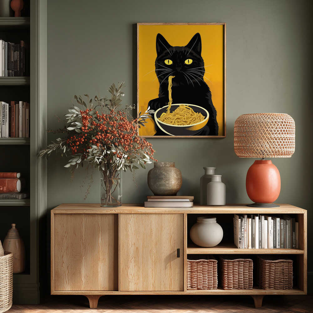 Noodle Cat No 2 Poster