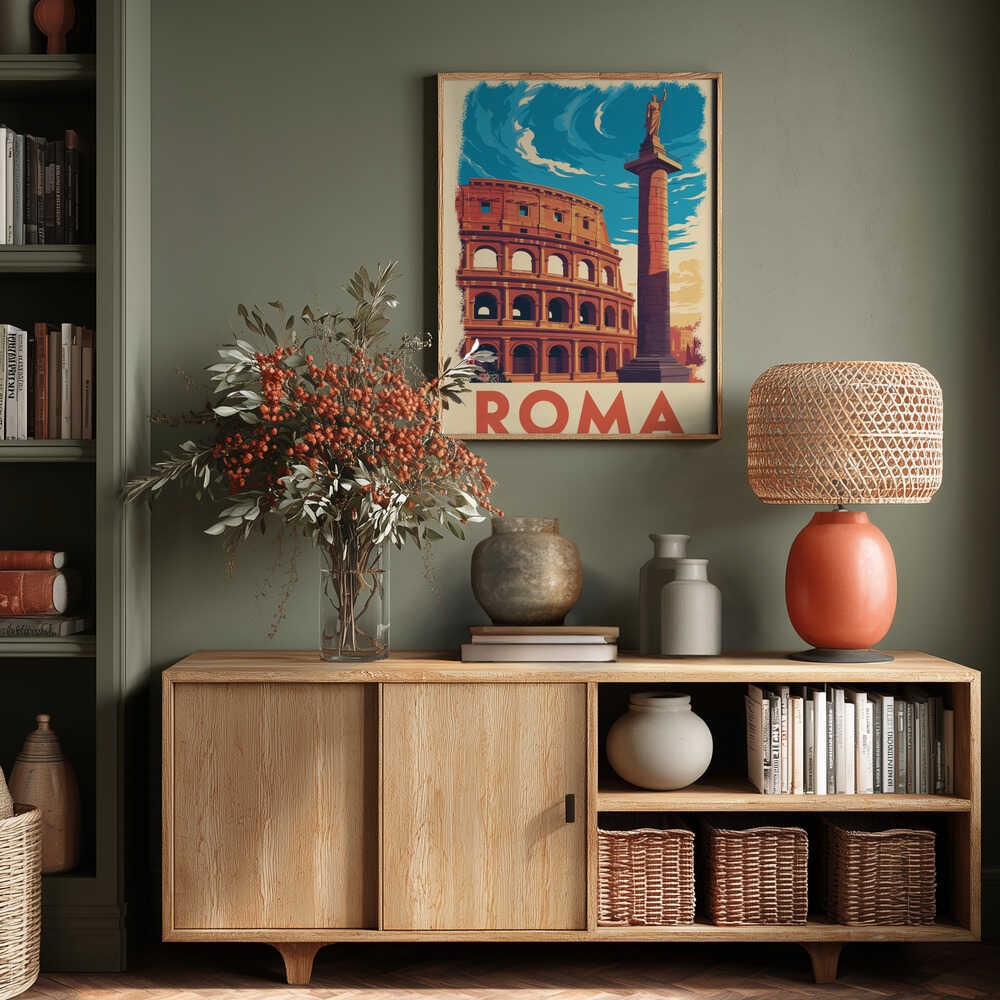 Roma Vintage Travel Poster Poster