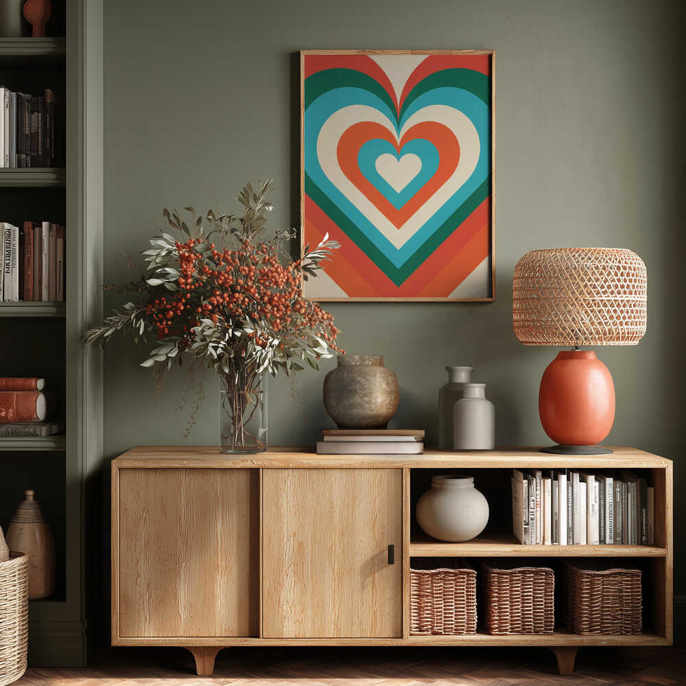 Concentric Hearts Poster