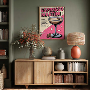 Espresso Martini Retro Style Poster