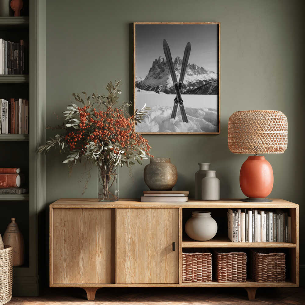 Crossed Skis Poster