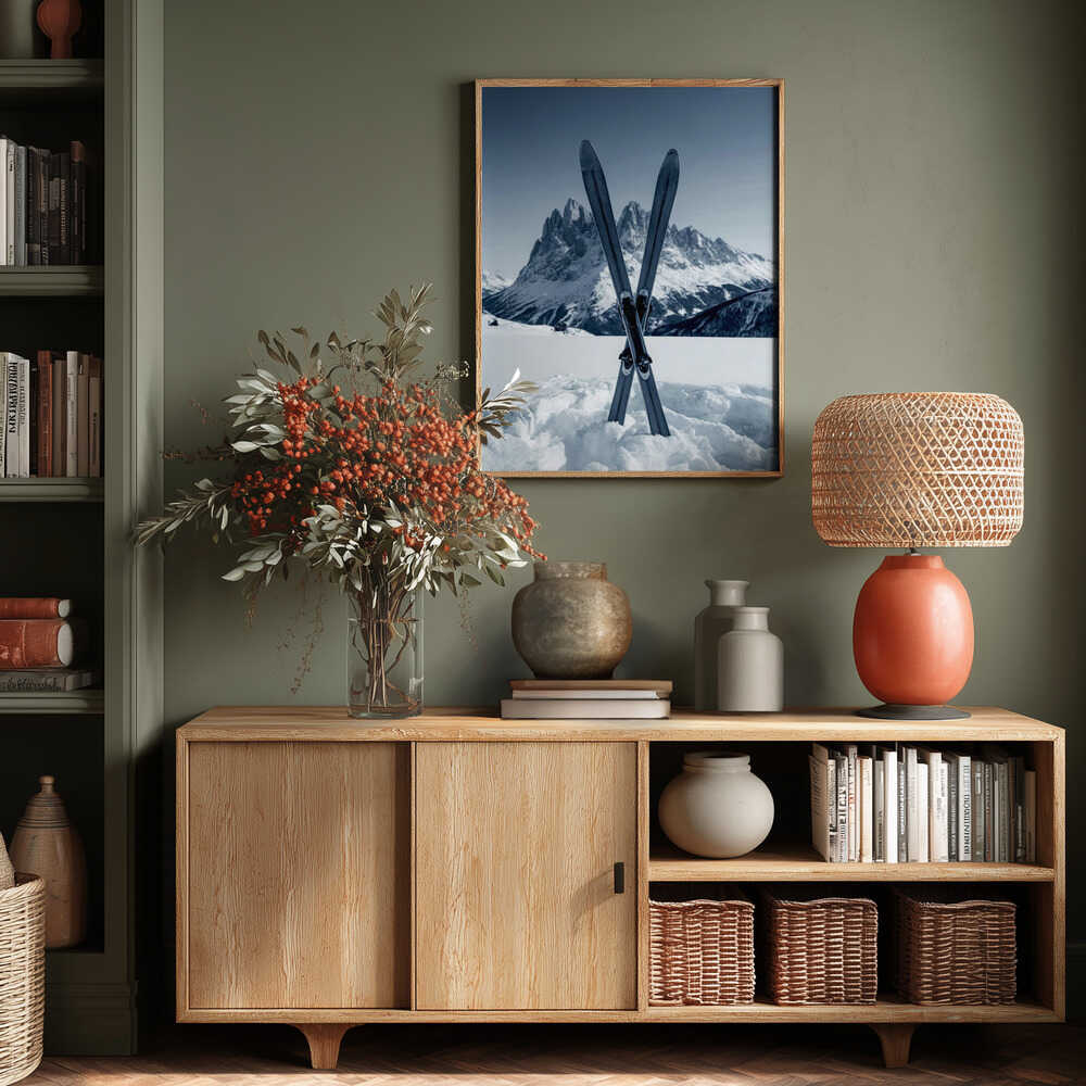 Crossed Skis Poster