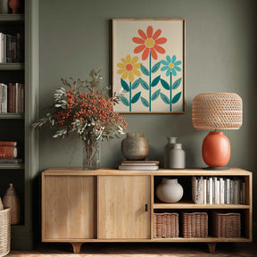 Boho Flowers Series No 7 Poster