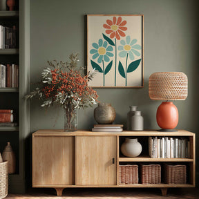 Boho Flowers Series No 6 Poster
