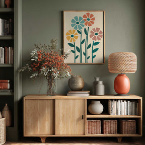 Boho Flowers Series No 5 Poster