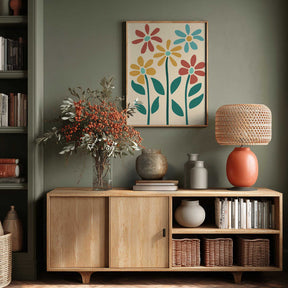 Boho Flowers Series No 3 Poster
