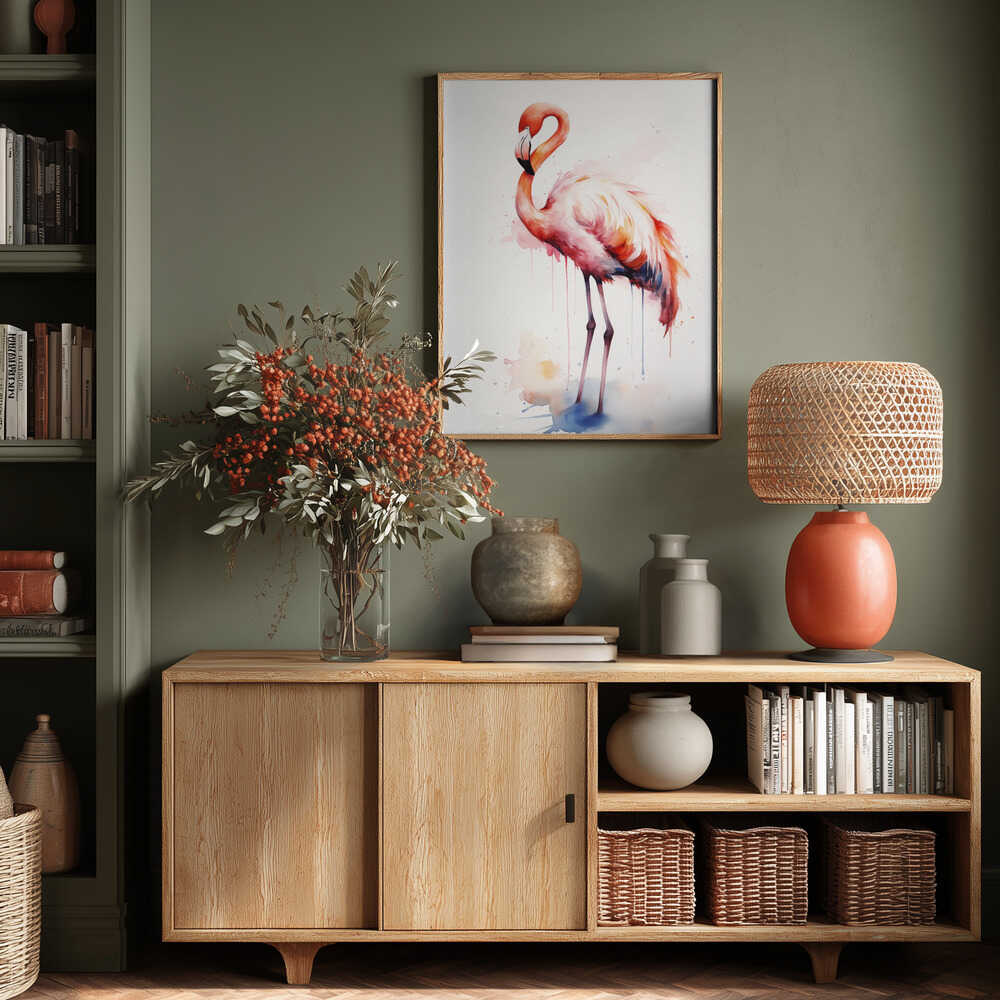 Flamingo Watercolor Poster